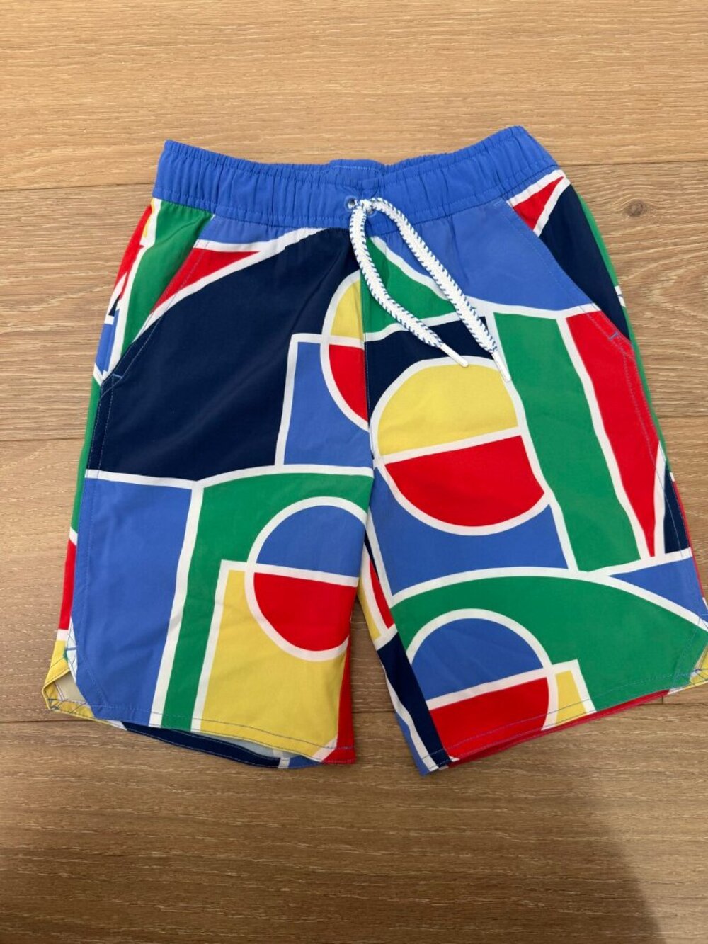 Hanna Andersson Swim Trunks Bold Colorblock Geometric Print - Size 130 (US 8)